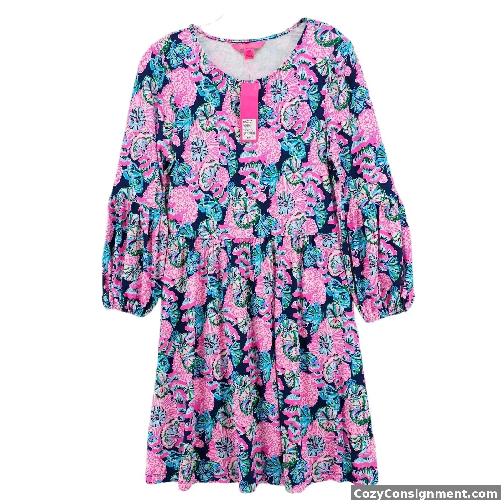 NWT LILLY PULITZER Auralia 3/4 Sleeve Dress Shroom with a View MEDIUM